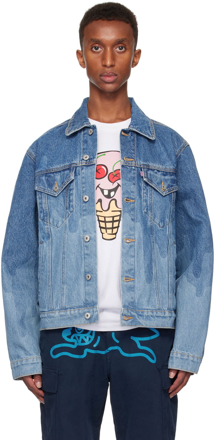Jacka BBC IceCream ICECREAM Lazer Drip Trucker Denim Jacket Blå | IC24369