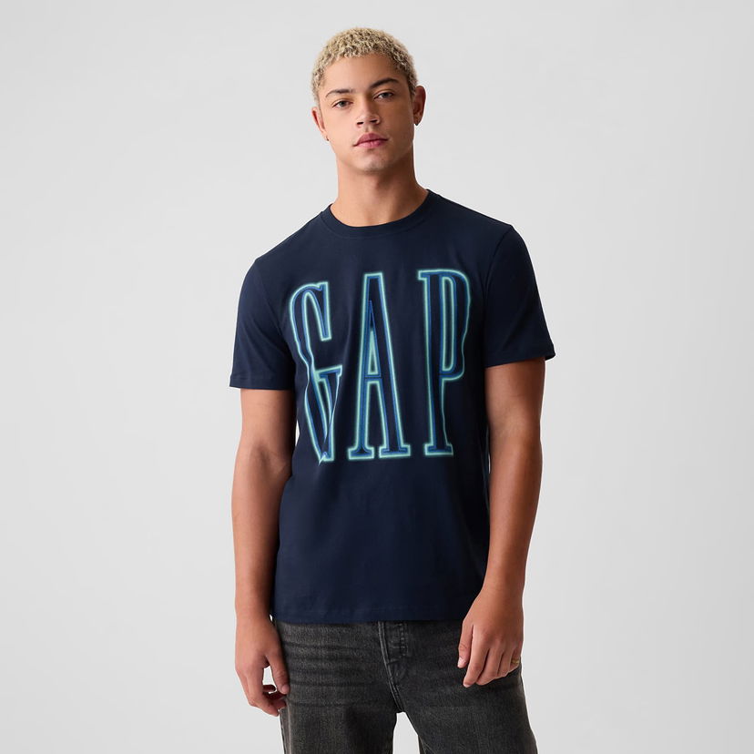 T-shirt GAP Neon Logo Tee Tapestry Navy Svart | 884728-01