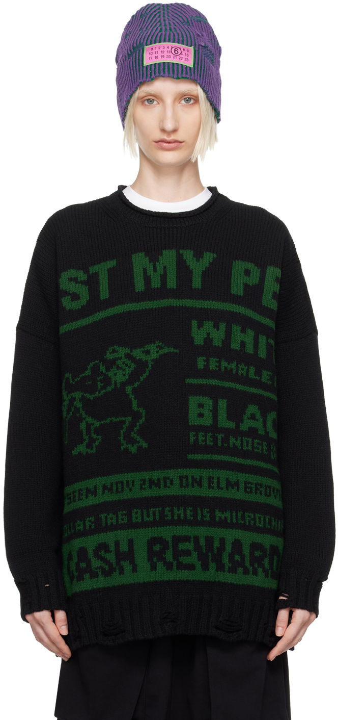 Sweater Maison Margiela Sweater Lost My Pet Svart | S62HL0027 M13075