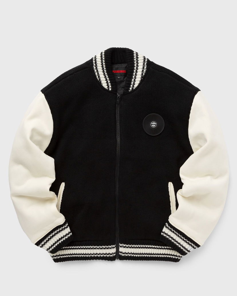 Bomberjacka Pleasures Smoke Knitted Varsity Jacket Svart | P23W035-BLACK
