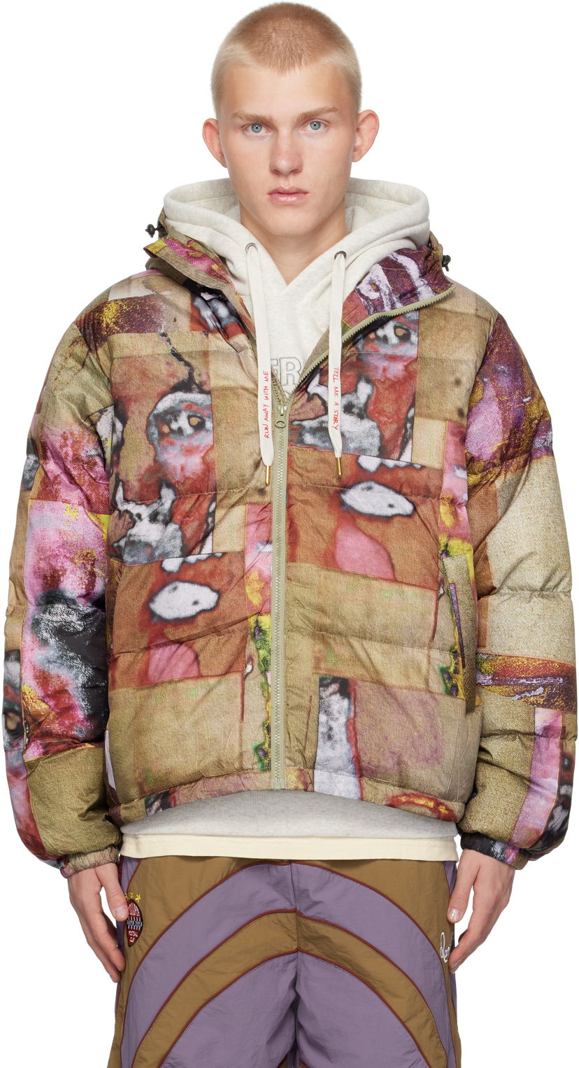Pufferjacka KidSuper Faces Collage Printed Down Jacket Flerfärgad | AW24-OW-03