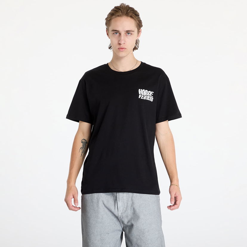 T-shirt Horsefeathers Distort T-Shirt Black M Svart | SM1366A