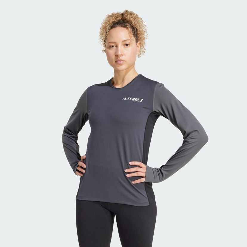 T-shirt adidas Performance Long Sleeve Base Layer T-Shirt Grå | JC8200
