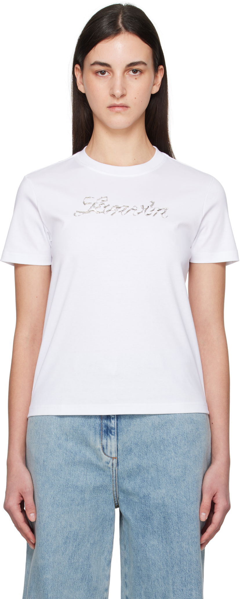T-shirt LANVIN Lanvin Bead Embroidered T-Shirt Vit | RW-TS9030-J176-P25