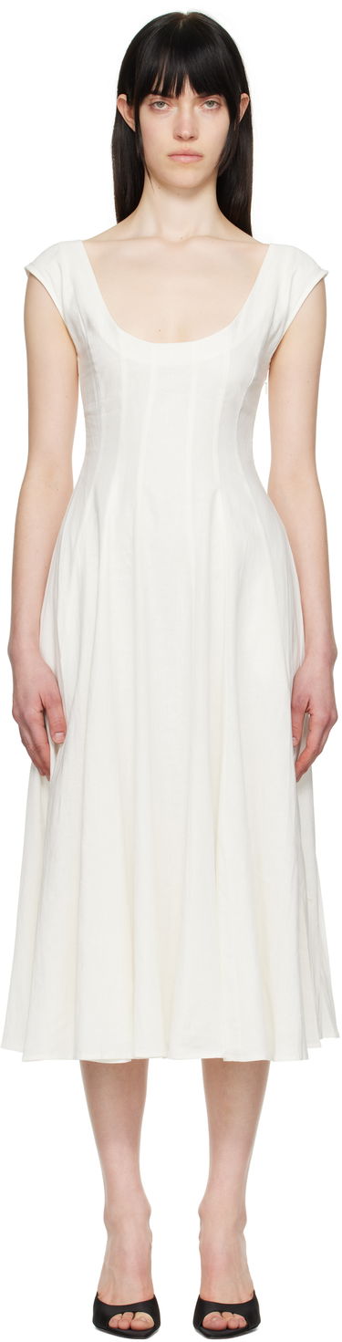 Klä GUIZIO Guizio Leila Midi Dress Vit | P24404W085, 0