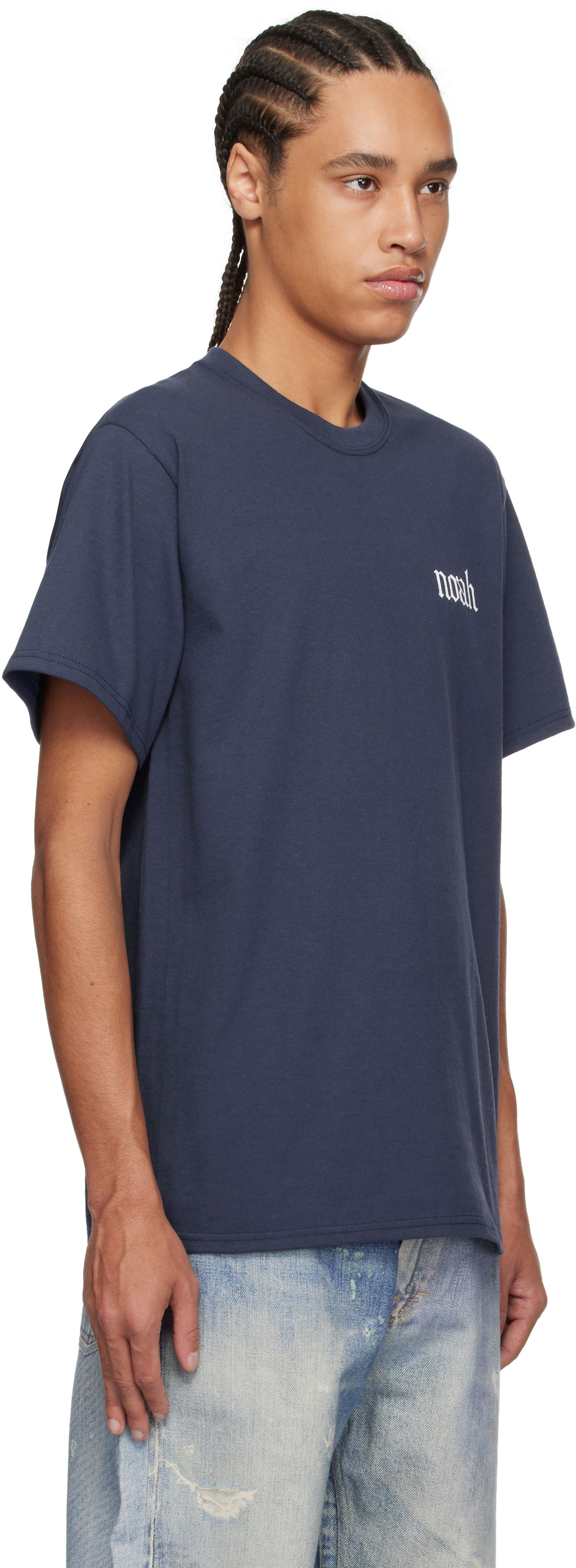 T-shirt Noah Noah Gothic 'N' T-Shirt Mörkblå | T260SS25NVY, 1