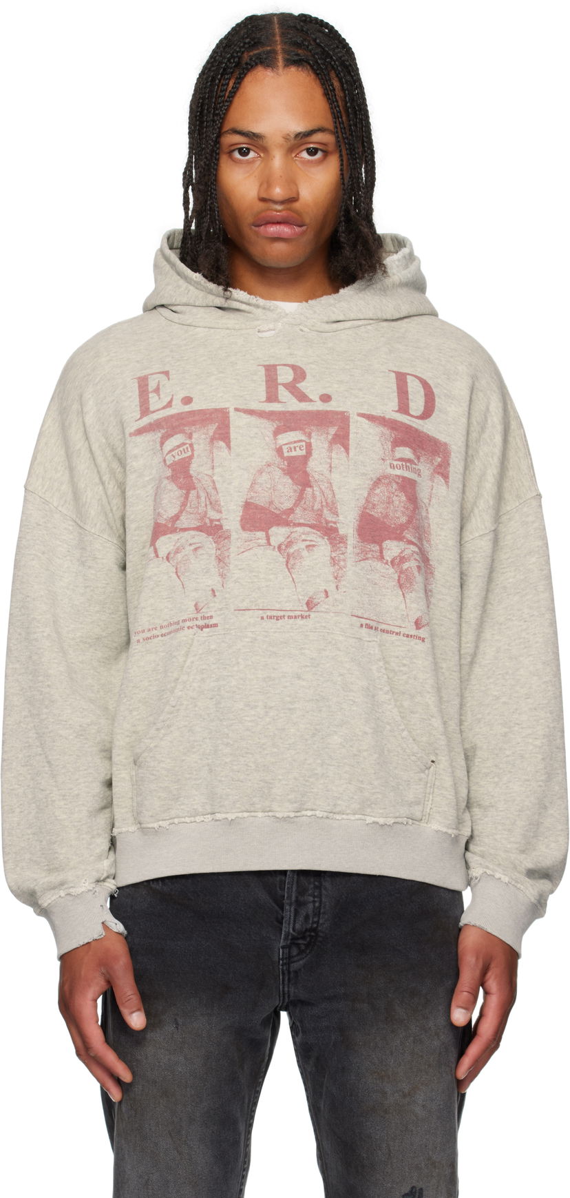 Sweatshirt Enfants Riches Déprimés Enfants Riches Déprimés 'You Are Nothing' Graphic Hoodie Grå | 020-464