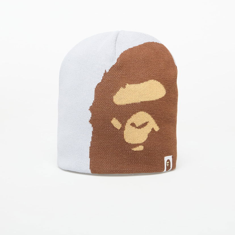 Mössa BAPE A BATHING APE Ape Head Knit Cap Vit | 001HTL301005MGRA