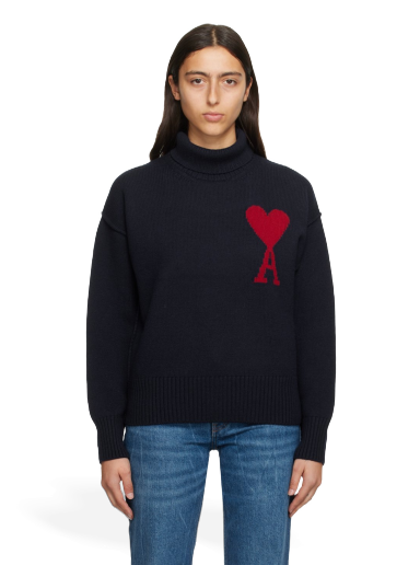 Sweater AMI Turtleneck Mörkblå | UKS406.018