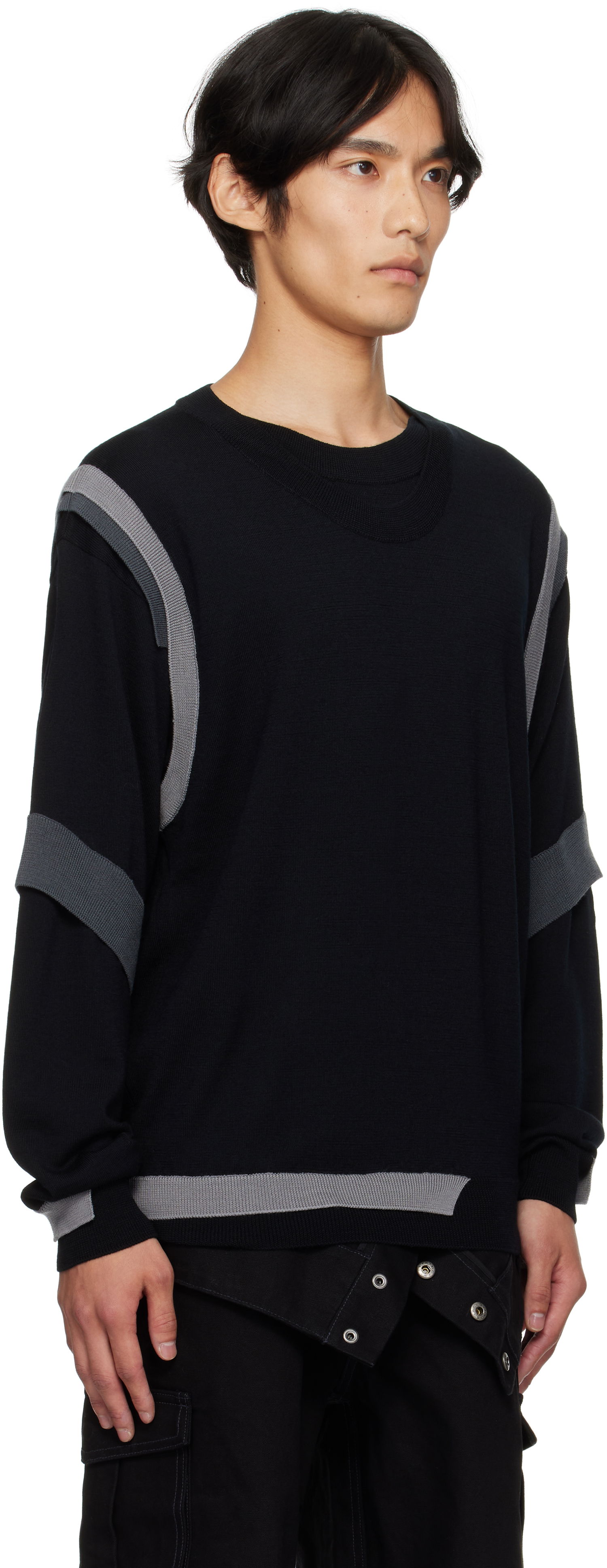 Sweater Andersson Bell Layered Crewneck Sweater Svart | atb1334m, 1