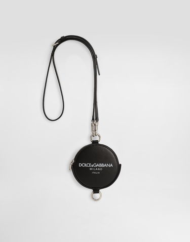 Plånbok Dolce & Gabbana Dolce & Gabbana Calfskin Round Coin Purse with Strap Svart | BP3344A6E4880999, 2