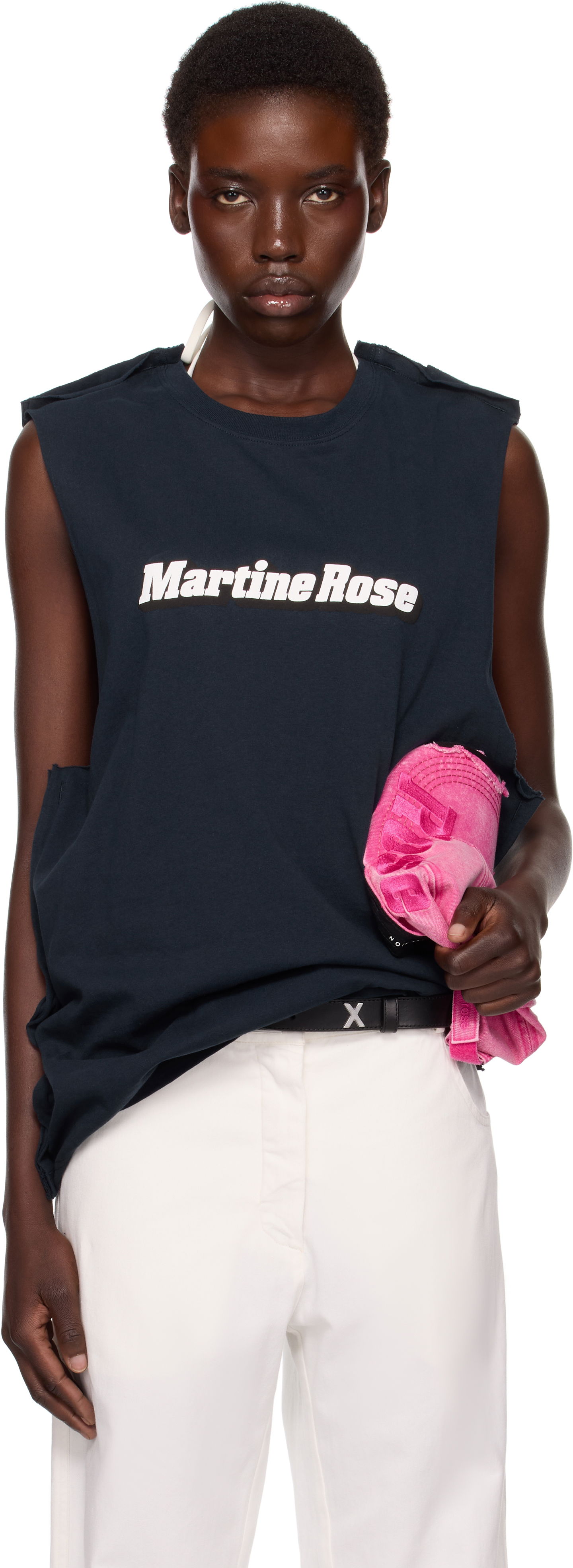 Linne Martine Rose Martine Rose Double Vest Tank Top Mörkblå | 671JE03504, 0