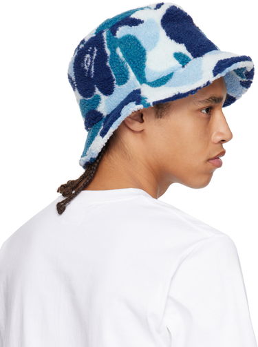 Hatt BAPE A Bathing Ape ABC Camo Boa Fleece Bucket Hat Blå | 001HTK801006M, 2