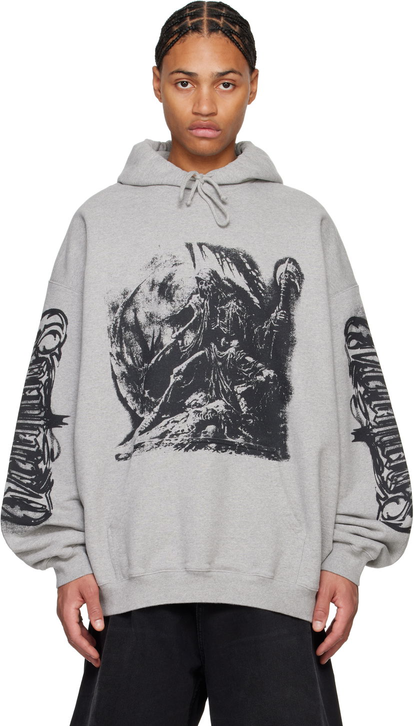 Sweatshirt VETEMENTS Oversized Goth Hoodie Grå | UA66HD720G