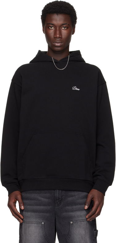 Sweatshirt Dime Cursive Small Logo Hoodie Svart | DIMESU2537BLK, 0