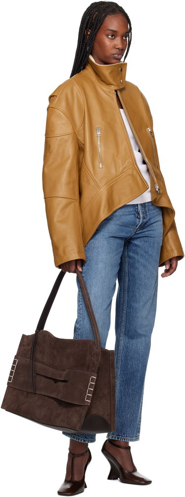 Axelväska JW Anderson JW Anderson Large Loafer Suede Shoulder Bag Brun | HB0717-LA0364, 3
