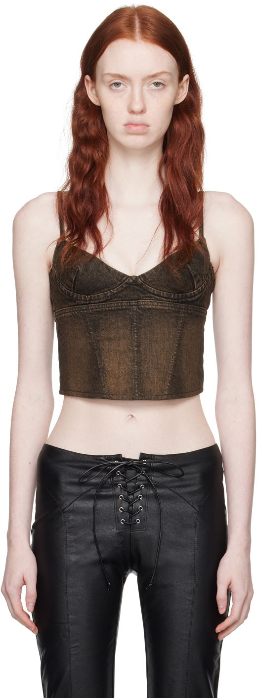 Linne Miaou Miaou Kiko Denim Tank Top Brun | 7075RWDOCH