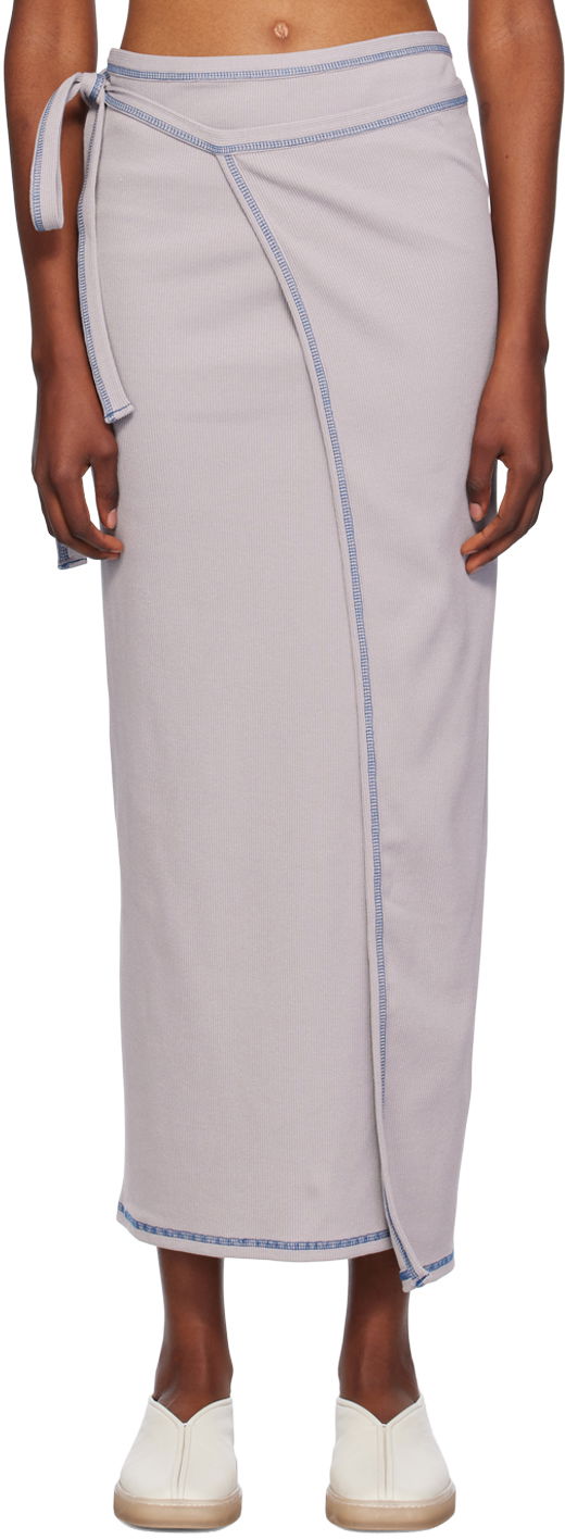 Kjol Baserange Wrap Maxi Skirt Grå | SKGW-CH-WI24, 0