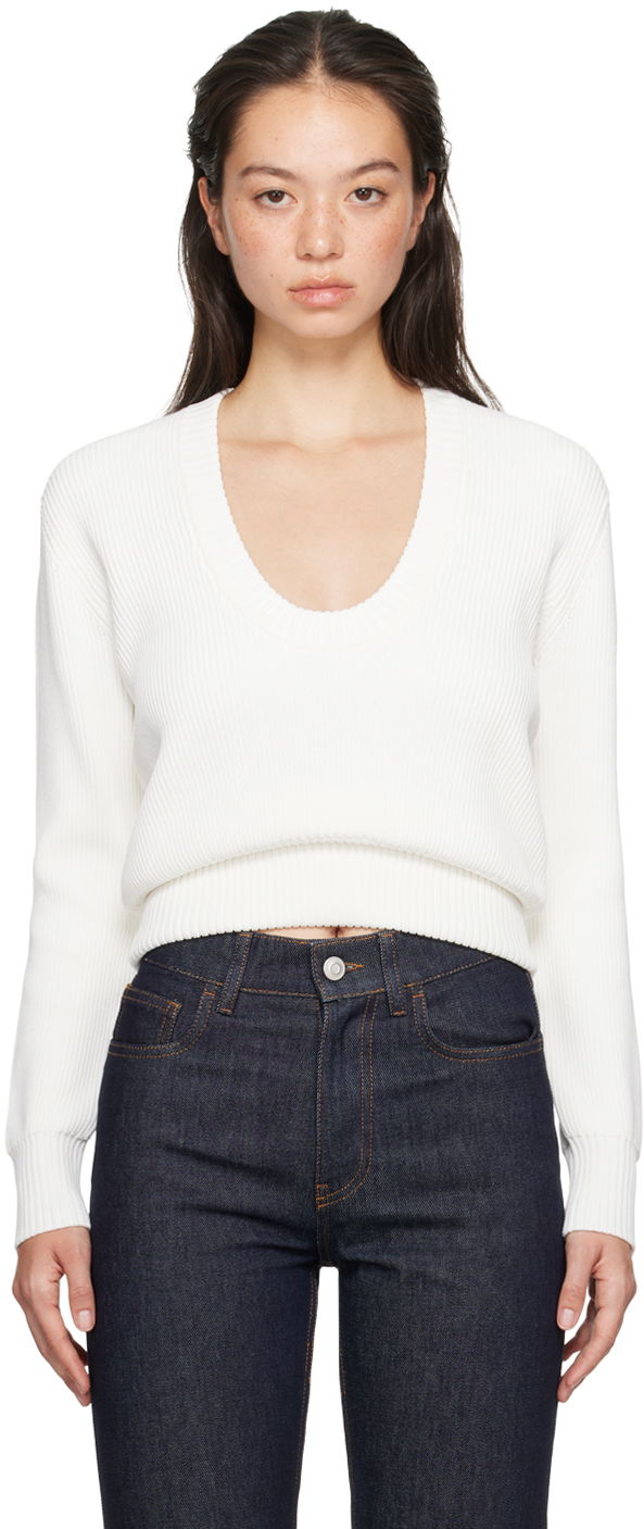 Sweater Coperni Coperni Knitted Long Sleeve Sweater Vit | COPML110Y3003
