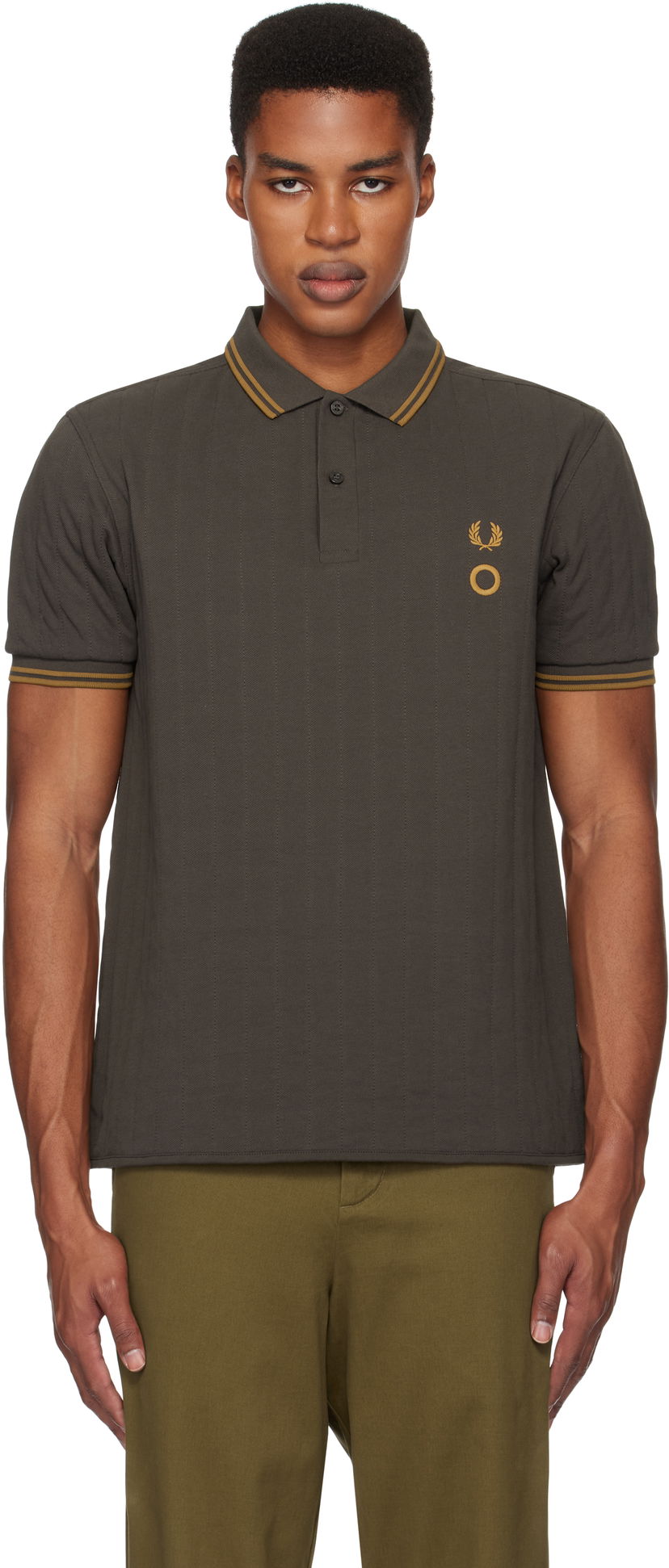 Polotröja Craig Green Short Sleeve Quilted Polo Grön | SM8153
