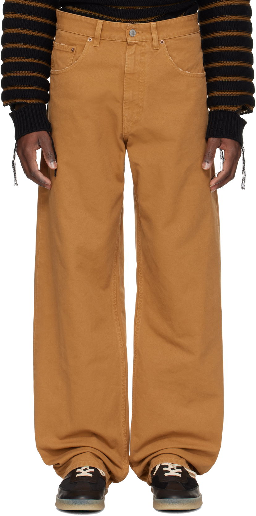 Jeans Maison Margiela MM6 Maison Margiela Canvas Trousers Brun | SH0LA0021 M35249