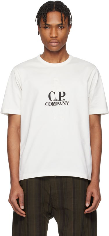 T-shirt C.P. Company C.P. Company Mercerized Jersey Twisted British Sailor T-Shirt Vit | 18CMTS106A-110301W, 0