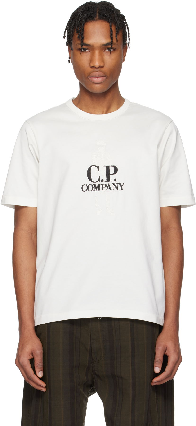 T-shirt C.P. Company C.P. Company Mercerized Jersey Twisted British Sailor T-Shirt Vit | 18CMTS106A-110301W