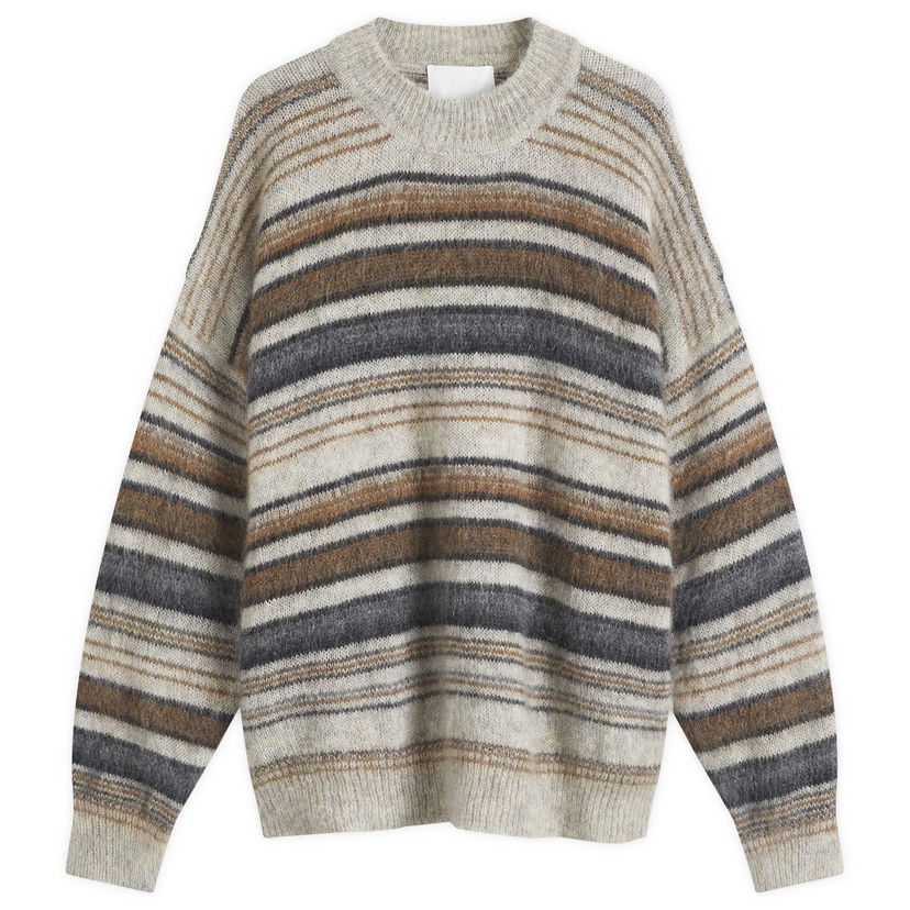 Sweater ISABEL MARANT Drussellh Striped Crew Knit Sweater Beige | 25PPU0062HA-C1L09H-50CM