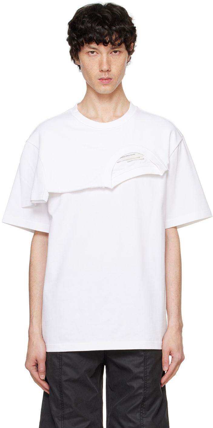 T-shirt Feng Chen Wang Feng Chen Wang Double Collar T-Shirt Vit | FF12TSH715W, 0