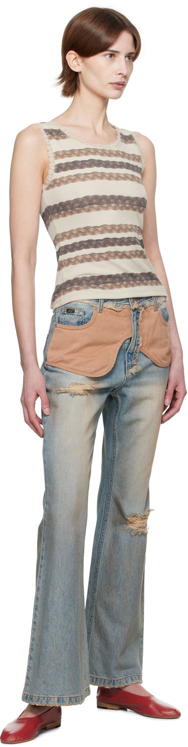 Linne Andersson Bell Andersson Bell Hair Braid Striped Tank Top Beige | atb1263w, 3
