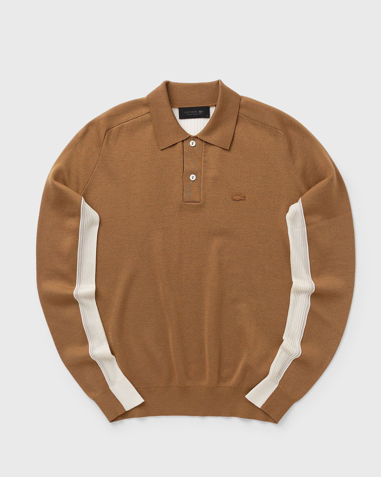 Polotröja Lacoste Knit Polo Shirt with Ribbed Sleeves Brun | AF3664-59I, 0