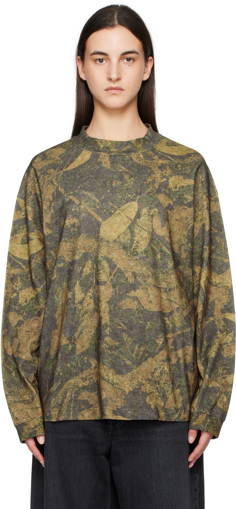 T-shirt Acne Studios Acne Studios Camo Crew Neck T-shirt Grön | CL0317-