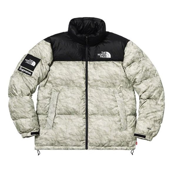 Pufferjacka Supreme The North Face Paper Print Nuptse Down Jacket Grön | SUP-FW19-10964, 0