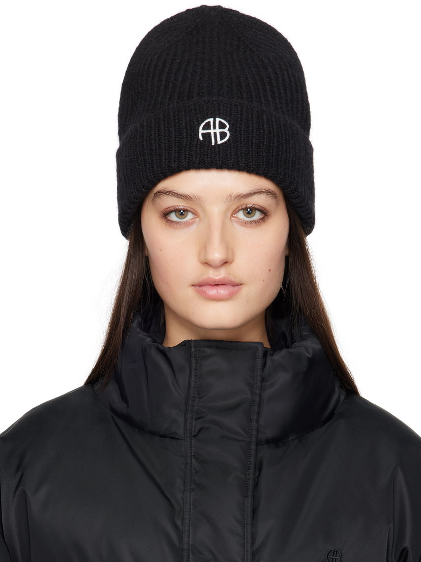 Mössa Anine Bing Anine Bing Elia Ribbed Knit Beanie Svart | A-12-10511-BLK1
