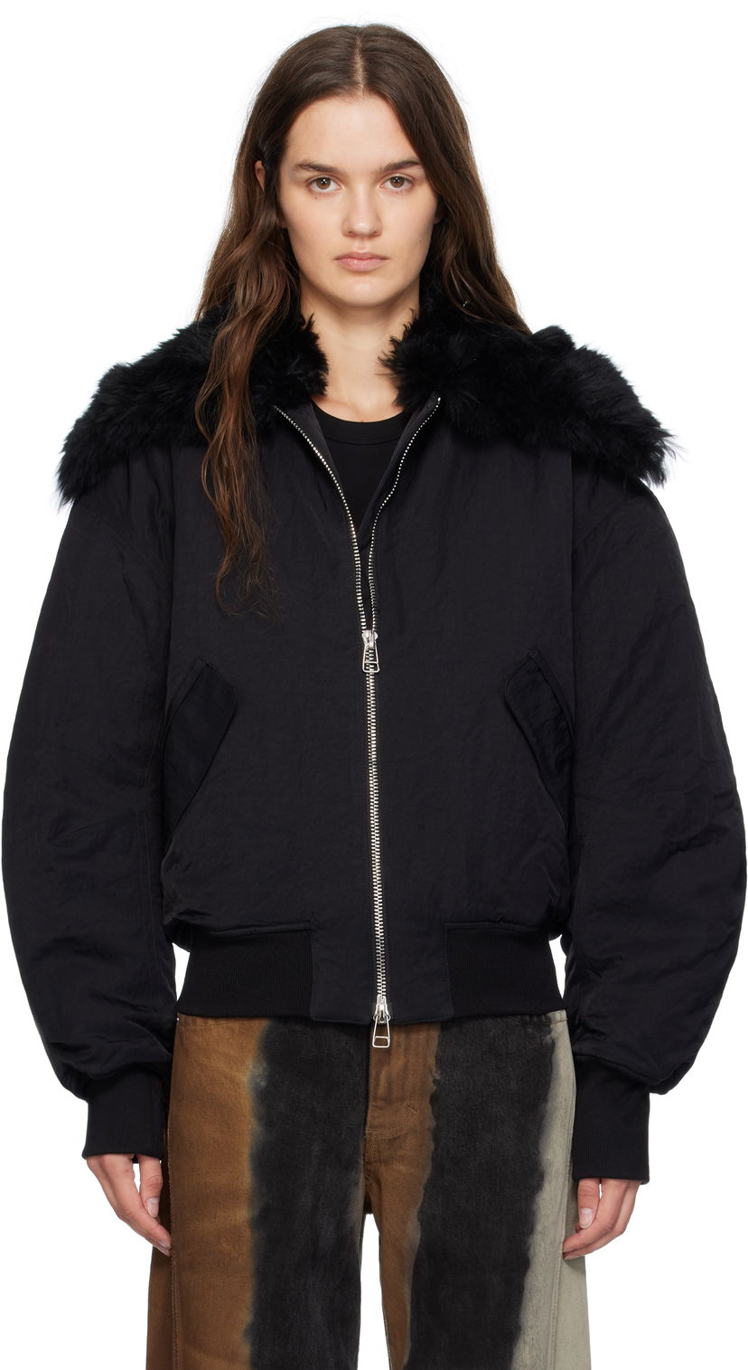 Bomberjacka Eckhaus Latta Eckhaus Latta Zip Bomber Jacket Svart | 1411-EL-PF25-A -
