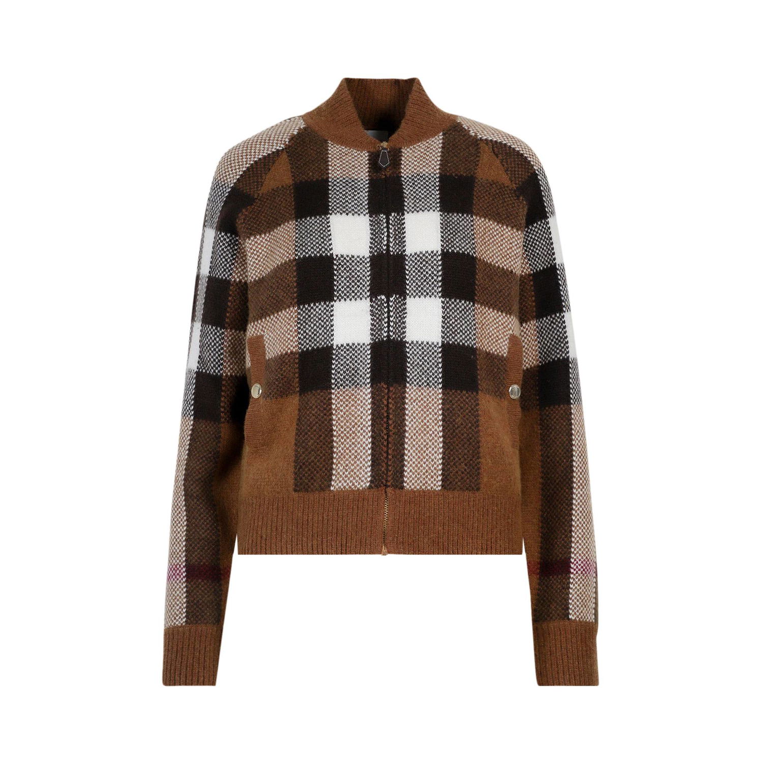 Bomberjacka Burberry Intarsia Check Bomber Jacket Brun | 8048445, 1