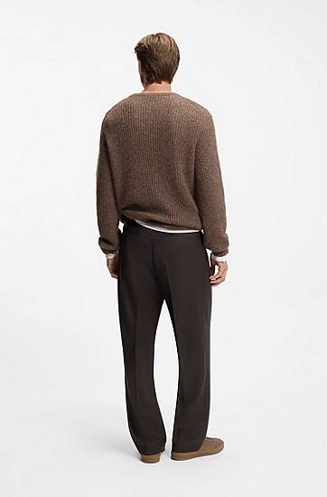 Byxor BOSS BECKHAM relaxed-fit trousers in virgin wool Brun | 50554905, 1