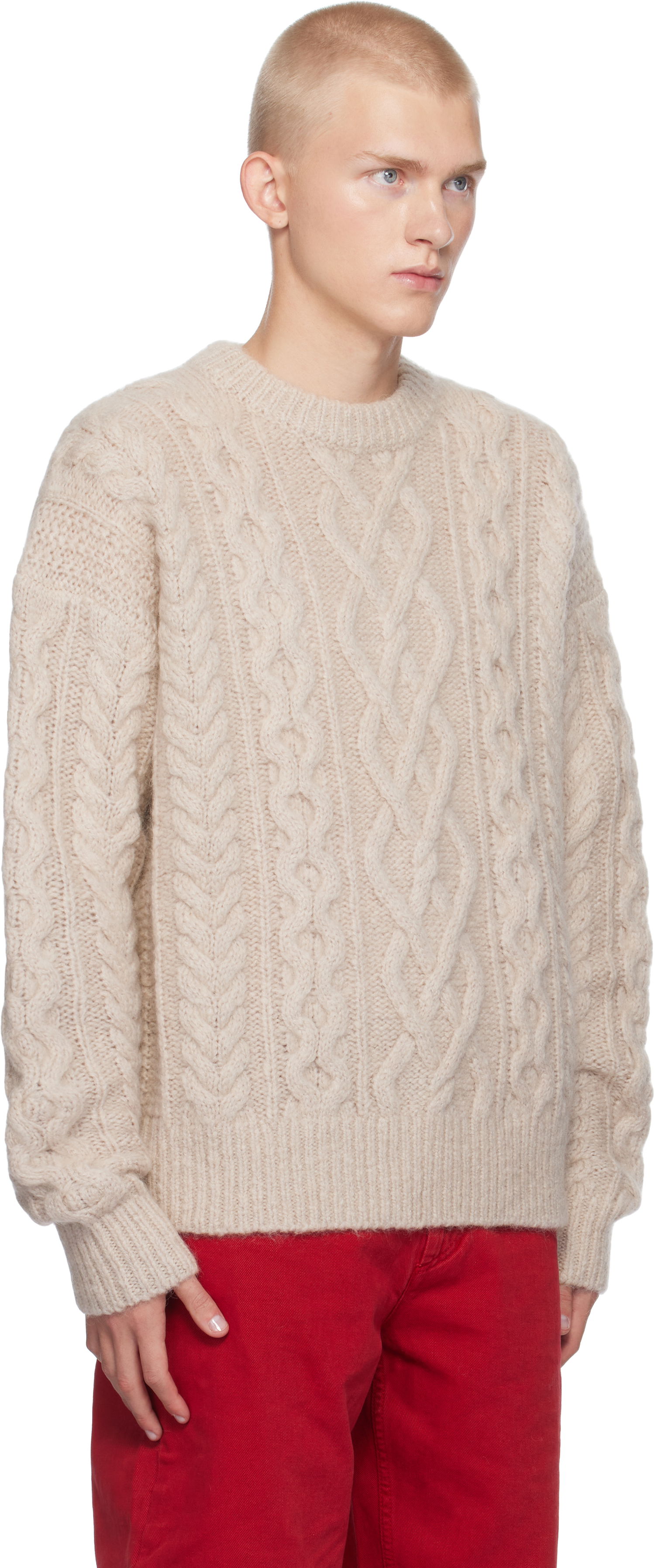 Sweater ISABEL MARANT Isabel Marant Erick Cable Knit Sweater Beige | PU0542HA-B3L07H, 1