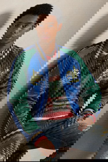 Bomberjacka Polo by Ralph Lauren Bomber Jacket TAKIHYO SATIN.SVNR with Embroidered Scenic Details Flerfärgad | 710977856001, 0