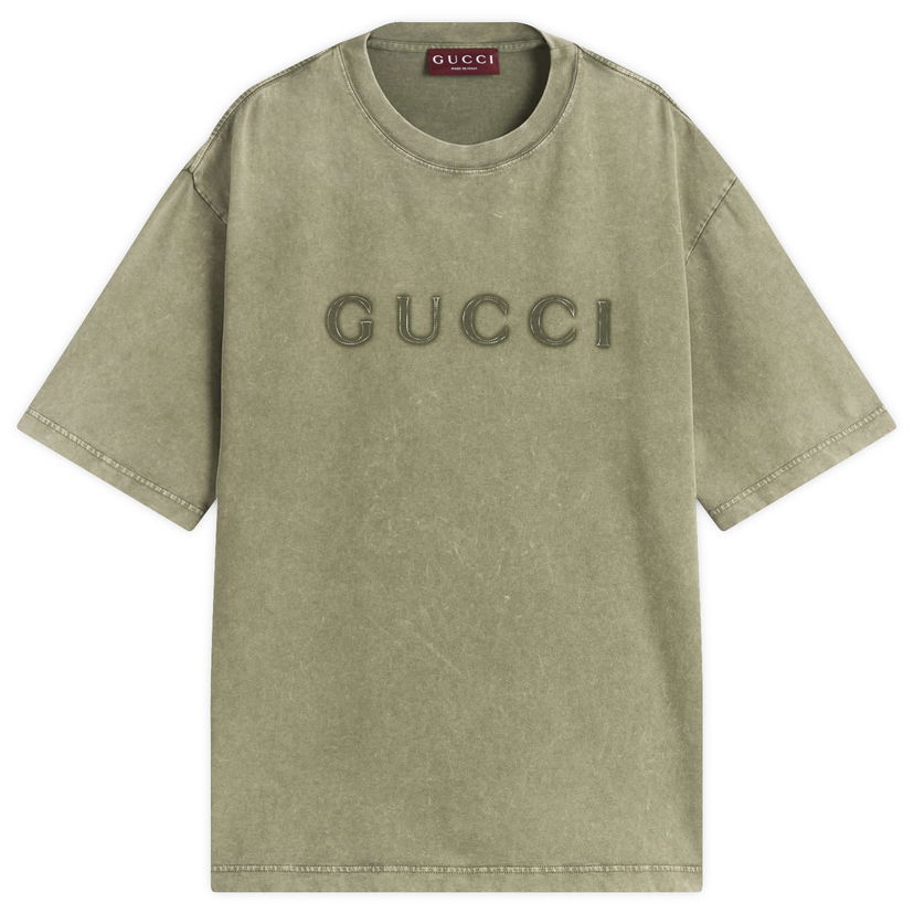 T-shirt Gucci Faded Logo T-Shirt, Size Large Grön | 798115-XJHDF-3266