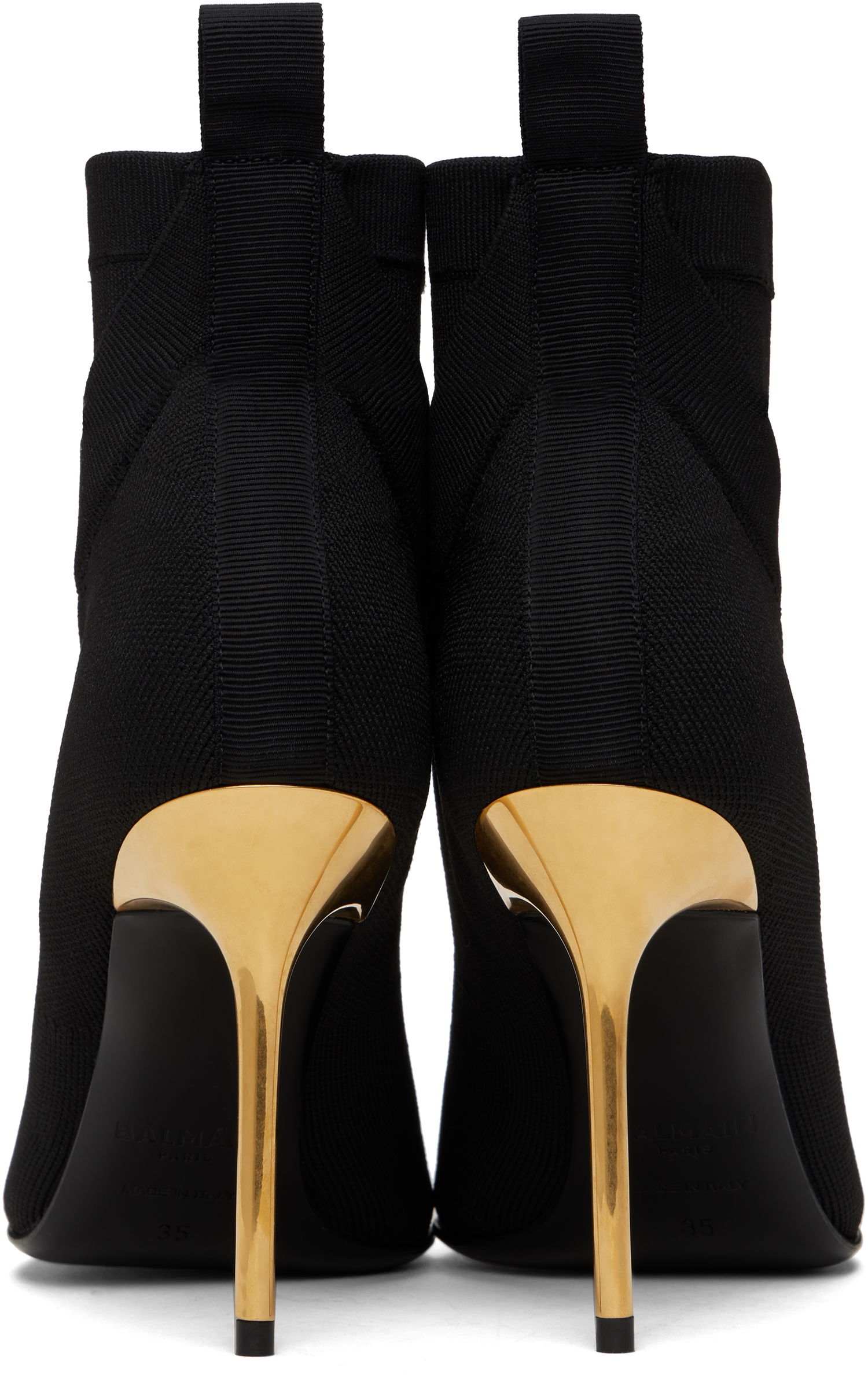 Sneakers och skor Balmain Crewneck Knit Ankle Boots Svart | EN1TE102TKAB, 1