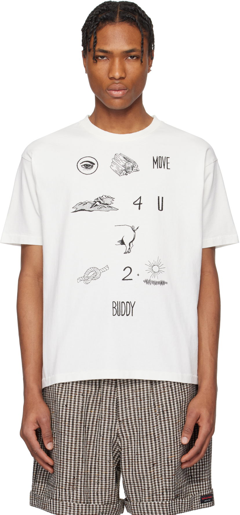 T-shirt Bode Bode Rebus Graphic T-Shirt Vit | MRS25CS001