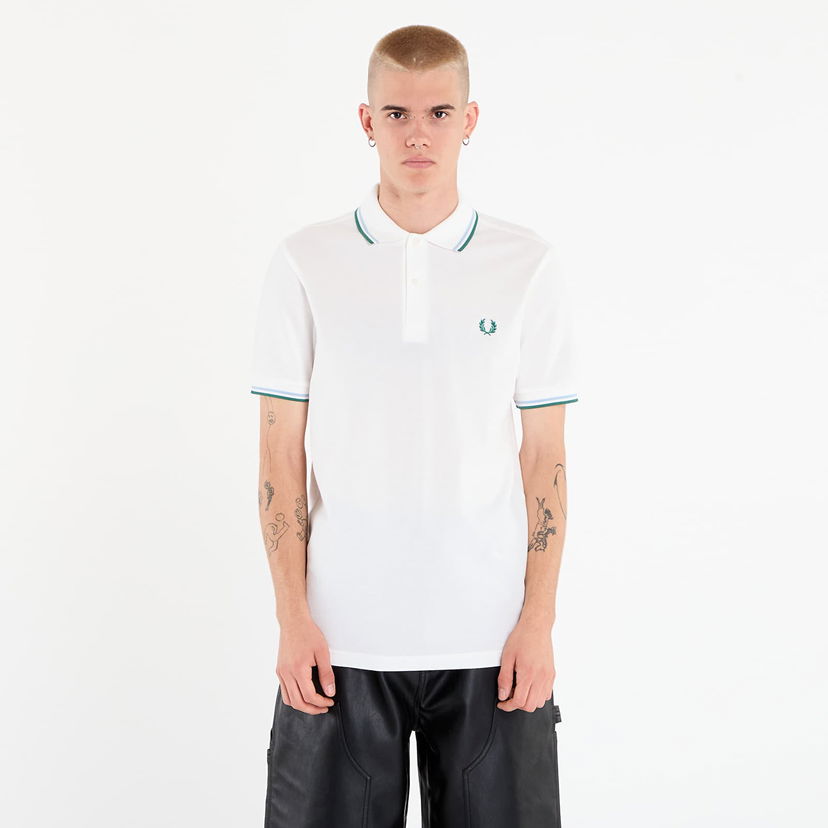 Polotröja Fred Perry Twin Tipped Shirt Vit | M3600 Z52