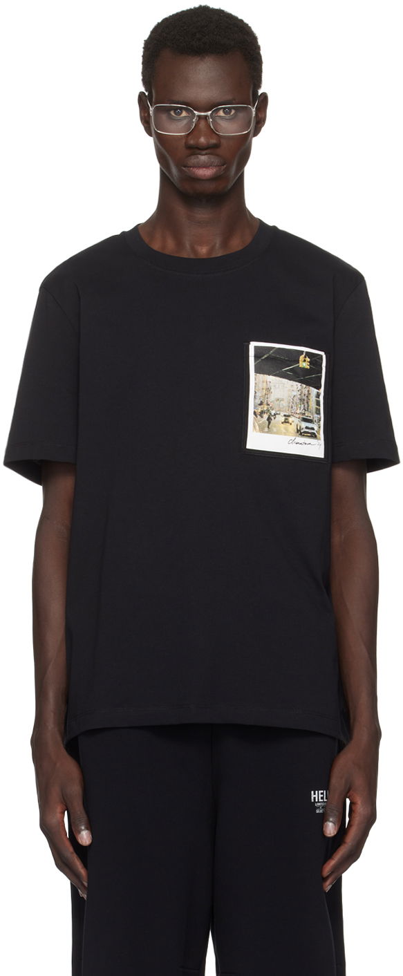 T-shirt Helmut Lang Helmut Lang Overpass Postcard Graphic T-Shirt Svart | O06HM514