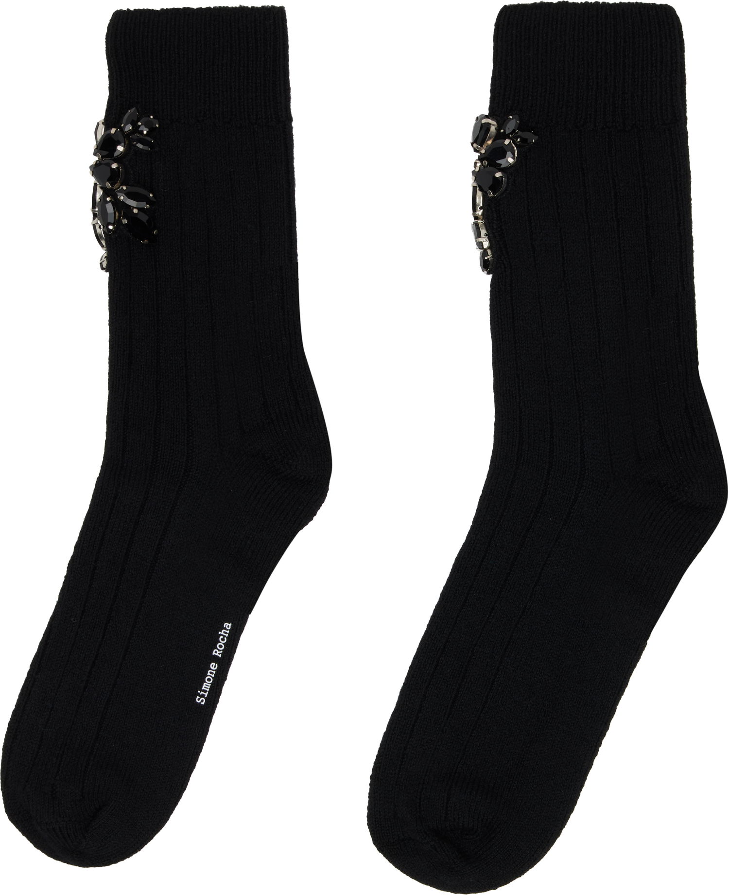 Strumpor Simone Rocha Simone Rocha Embellished Rose Ankle Socks Svart | SOCK66B 0634, 1