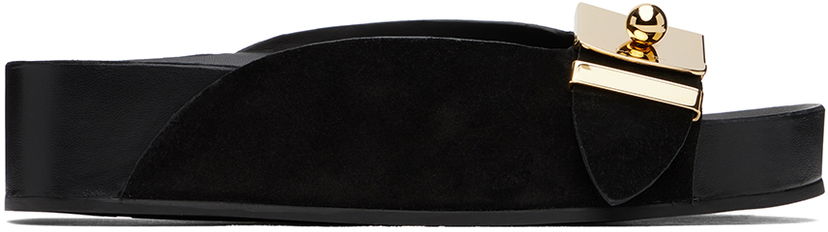 Strumpor LANVIN Lanvin Tinkle Suede Platform Sandals Svart | FW-CSML00-SUED-P24