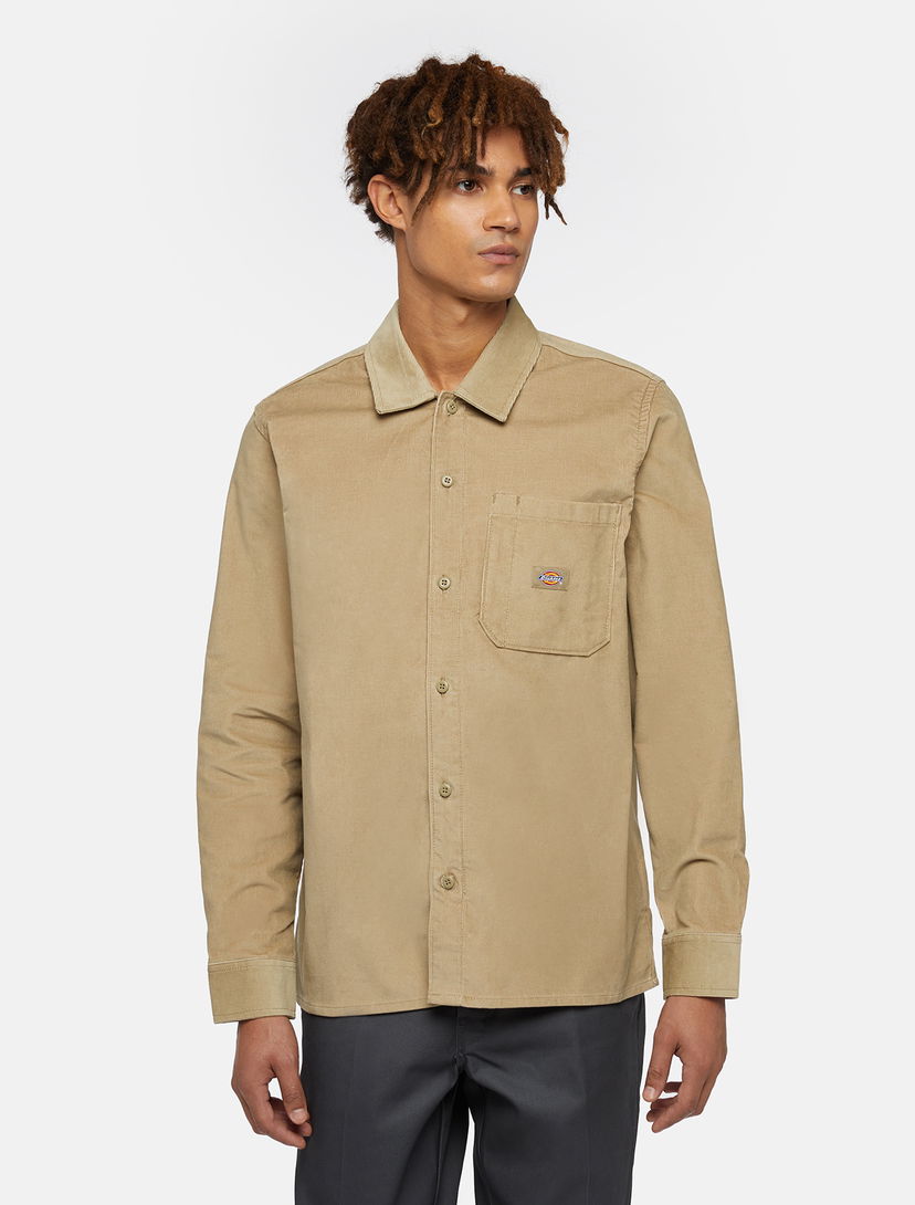 Skjorta Dickies Corduroy Shirt Man Khaki Grön | 0A8652