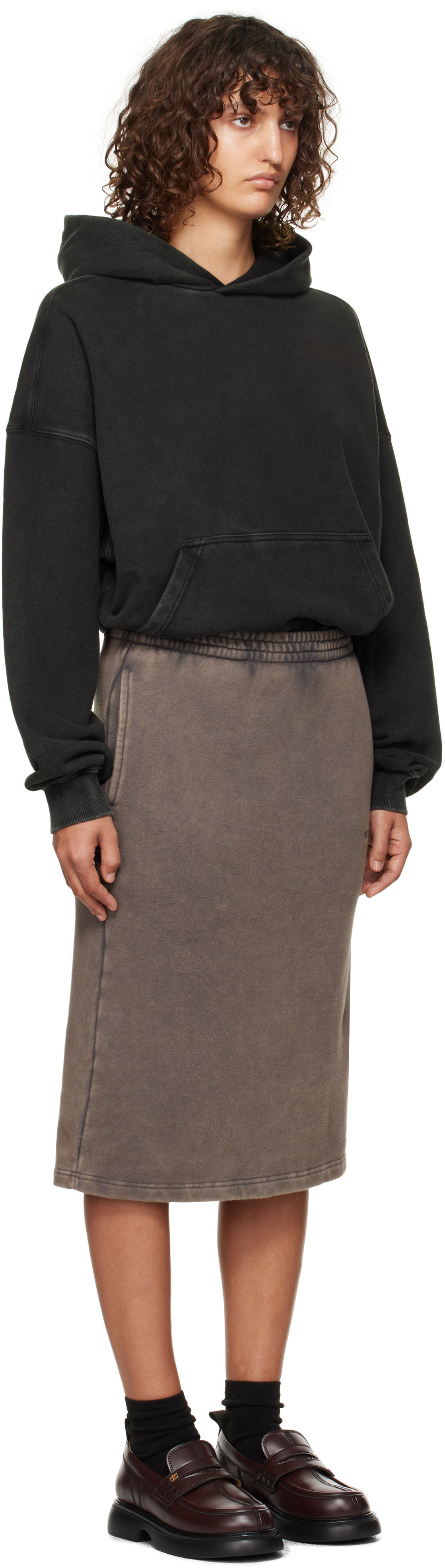 Kjol We11done We11Done Layered Hoodie Dress Brun | WD-TO3-24-851-W-BK, 1