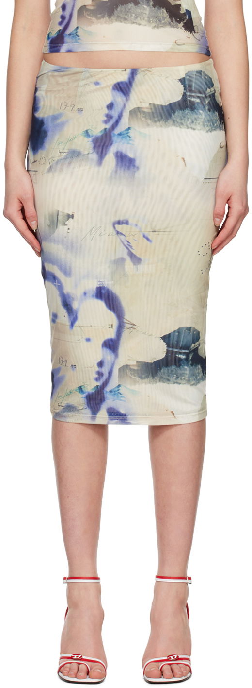 Kjol Miaou Miaou Verona Printed Midi Skirt Beige | 4027PM2COR