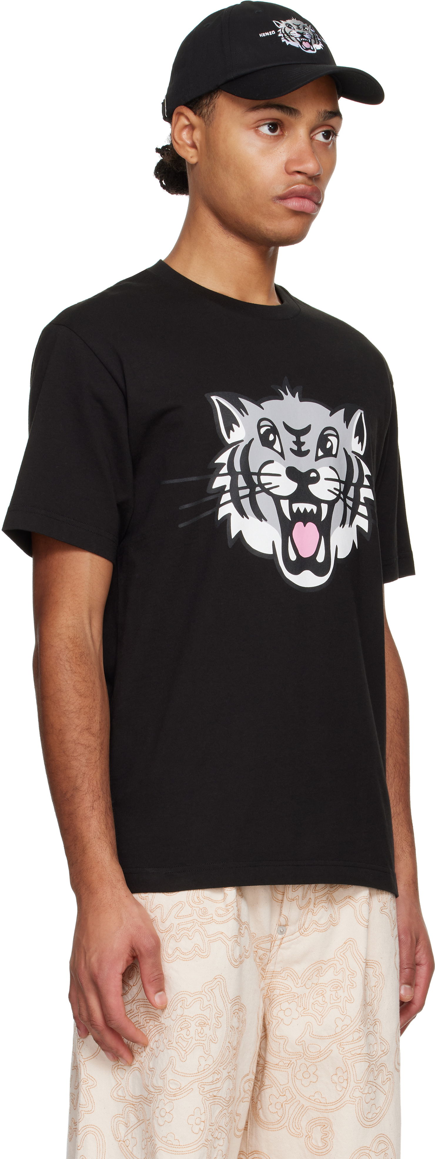 T-shirt KENZO Happy Tiger Graphic T-Shirt Svart | FF55TS5334SG, 1